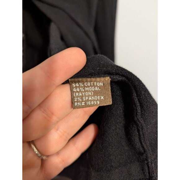 j mclaughlin womens large black long sleeve cardigan dressy satin ruffles - Picture 6 of 9